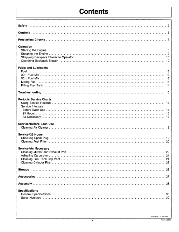 John Deere 4E Power Blower Operator's Manual (OMTY20751) - Image 2