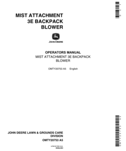 John Deere Mist Attachment Power Blower Operator's Manual (OMTY20753)