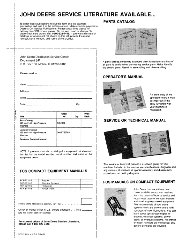 John Deere 125, 140 High-Pressure Washers Operator's Manual (OMTY20783) - Image 2