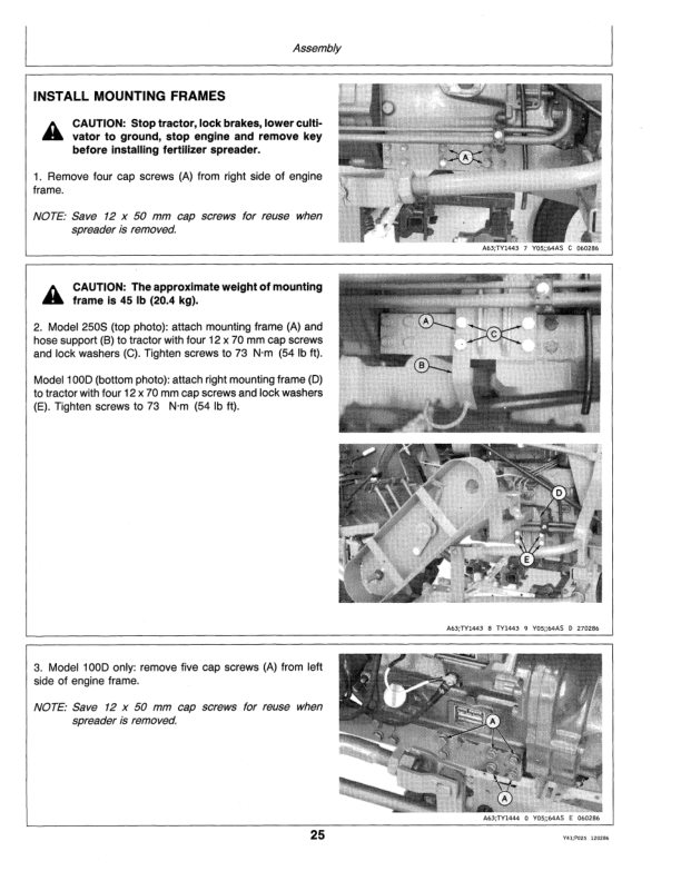 John Deere 100D, 250S Fertilizer Spreader Operator's Manual (OMTY20826) - Image 2