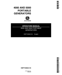 John Deere 4000, 5000 Portable Generators Operator's Manual (OMTY20832)