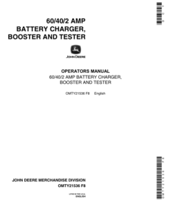 John Deere 60/40/2 Battery Charger Operator's Manual (OMTY21536)