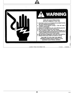 Alternative view of John Deere 125 & 140 High-Pressure Washers Operator's Manual (OMTY21561)