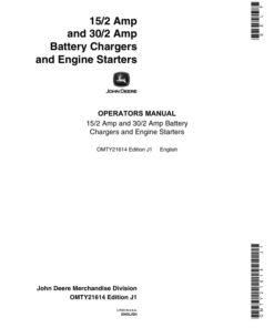 John Deere 15/2, 30/2 AMP Battery Charger Operator's Manual (OMTY21614)