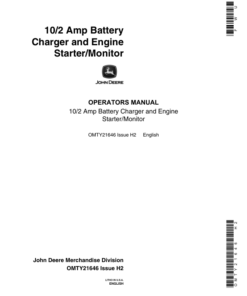 John Deere OP MAN,10/2 AMPBATTERY CHARGER-FR/E Operator's Manual (OMTY21646)