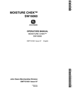 John Deere Moisture Check, TY16060 Operator's Manual (OMTY21651)