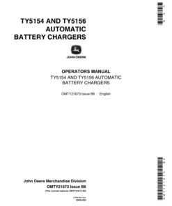 John Deere TY5154 & TY5156 Automatic Battery Chargers Operator's Manual (OMTY21673)