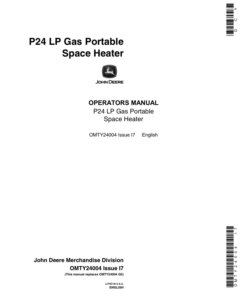 John Deere P24 LP Gas Portable Space Heater Operator's Manual (OMTY24004)
