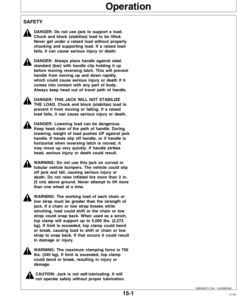 Alternative view of John Deere TY16354 Hi-Lift Jack Operator's Manual (OMTY24022)