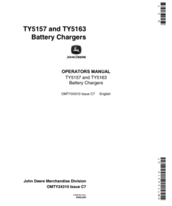 John Deere TY5157, TY5163 Battery Chargers Operator's Manual (OMTY24310)