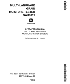 John Deere Multi-Language Grain Moisture Tester Operator's Manual (OMTY24342)