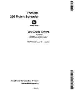 John Deere TY24805 220 Mulch Spreader Operator's Manual (OMTY24999)