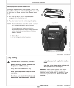 Alternative view of John Deere TY25861 Jump Starter 18AH Operator's Manual (OMTY25884)