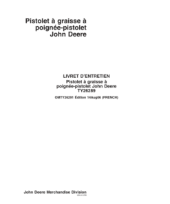 Alternative view of John Deere TY26289 Pistol-Grip Grease Gun Operator's Manual (OMTY26291)