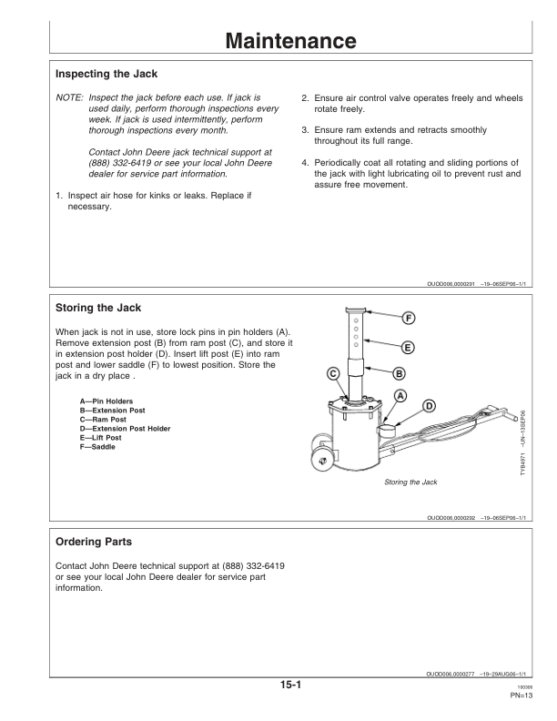 John Deere John Deere TY26318 10-Ton Air Jack Operator's Manual (OMTY26297) - Image 2