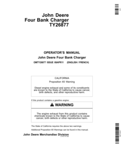 John Deere Four Bank Charger TY26877 Operator's Manual (OMTY26877)
