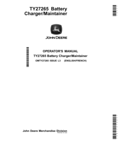 John Deere TY27265 Battery Charger/Maintainer Operator's Manual (OMTY27265)