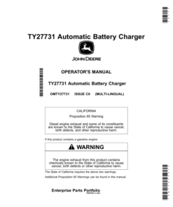 John Deere TY27731 Automatic Battery Charger Operator's Manual (OMTY27731)