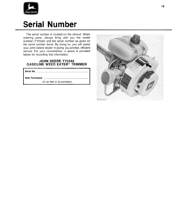 Alternative view of John Deere TY2542 Gas Weedeater/trimmer (Subs with OMM122063) Operator's Manual (OMTY3828)