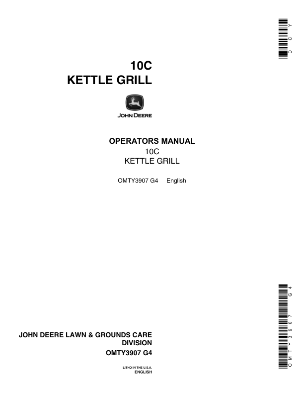 John Deere 10C Kettle Grill Operator's Manual (OMTY3907)