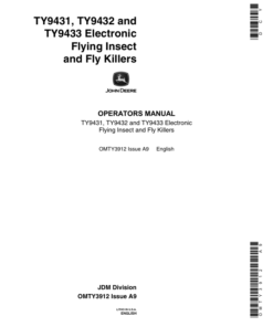 John Deere TY9431, TY9432 & TY9433 Electronic Flying Insect Killers Operator's Manual (OMTY3912)