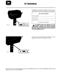 Alternative view of John Deere 30GPK, 40GPK Gas Grills Operator's Manual (OMTY3915)