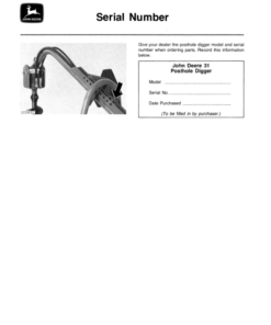 Alternative view of John Deere 31 Posthole Digger For Utility Tractors Operator's Manual (OMTY3958)