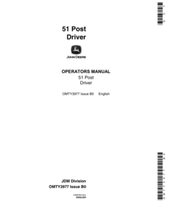 John Deere 51 Post Driver Operator's Manual (OMTY3977)