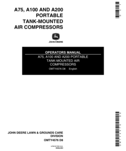 John Deere A75, A100, A200 Portable Air Compressors Operator's Manual (OMTY4576)