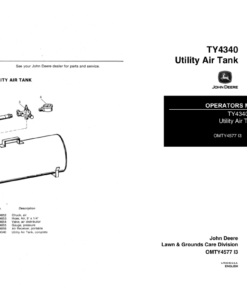 John Deere TY4340 Utility Air Tank Operator's Manual (OMTY4577)