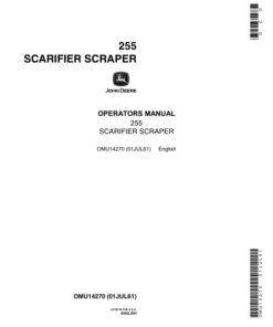John Deere 255 Scrapers Operator's Manuals (OMU14270)