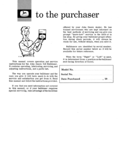 Alternative view of John Deere 612, 1010 Attachments Operator's Manuals (OMU15833)