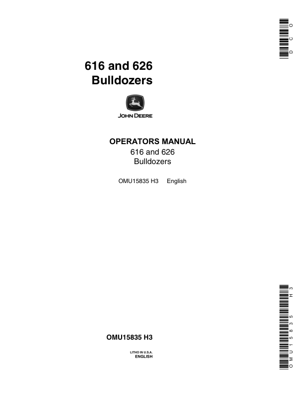 John Deere 616, 626 Attachments Operator's Manuals (OMU15835)