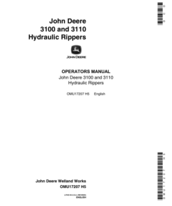 John Deere 3100, 3110 Hydraulic Rippers Operator's Manual (OMU17207)