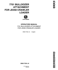 John Deere 7701 Attachments Operator's Manuals (OMU17524)