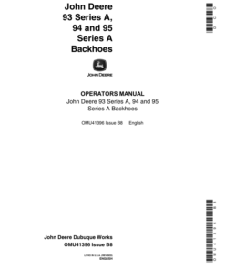 John Deere 93A, 94A, 95A Attachments Operator's Manuals (OMU41396)