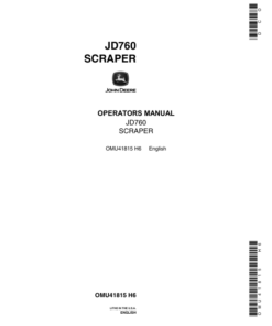 John Deere 760 Scrapers Operator's Manuals (OMU41815)