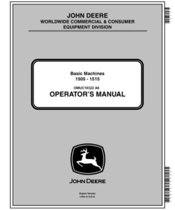 John Deere 1505 & 1515 Basic MachinesExport Edition (220001-) Operator's Manual (OMUC10322)