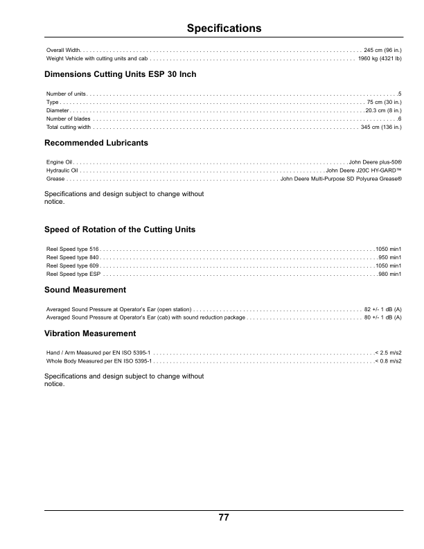 John Deere 1905 Large Reel MowerExport Edition (260001-) Operator's Manual (OMUC10331) - Image 2