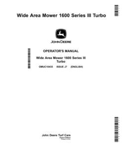 John Deere 1600 Series III Turbo Wide Area Mowers Operator's Manual (OMUC10435)