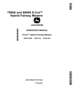 John Deere 7500A & 8000A E-Cut Hybrid Fairway Mowers (040001-050000) Operator's Manual (OMUC10908)