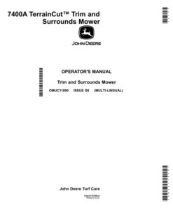 John Deere 7400A TerrainCut Trim, Surrounds Mower (Export Edition) Operator's Manual (OMUC11090)