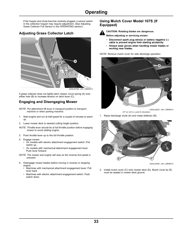 John Deere 92H, 107S & 107H Lawn Tracators (Export Edition) Operator's Manual (OMUC11813) - Image 2