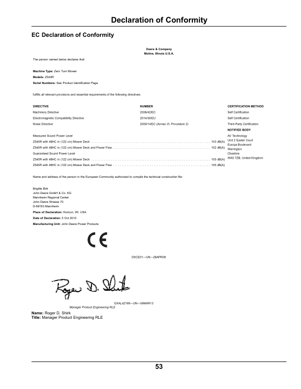 John Deere Z525E, Z540R ZTrak (Export Edition)S.N. 010001- Operator's Manual (OMUC11824) - Image 3
