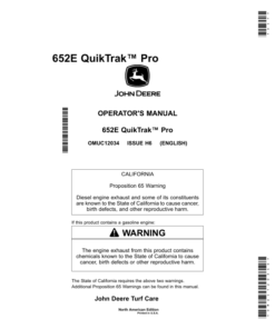 John Deere 652E QuikTrak Pro (North America) (050001-) Operator's Manual (OMUC12034E)