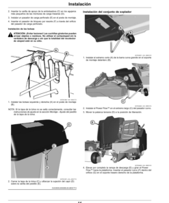 Alternative view of John Deere Material Collection System (MCS) for S240 Tractor with 48 Accel Deep Deck (North American) Operator's Manual (OMUC12064)