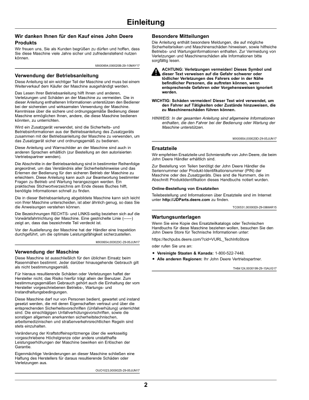 John Deere TractorsX116R, X146R, X166R (Export Edition) (s.n. 010001-) Operator's Manual (OMUC12252) - Image 2