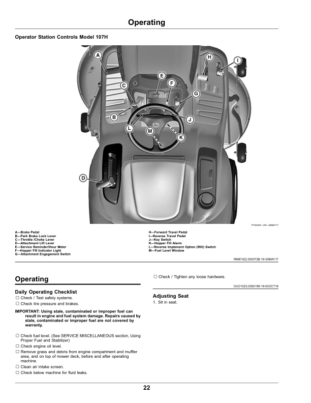 John Deere 92H, 107H & 107S Lawn Tractors Operator's Manual (OMUC12256) - Image 2