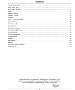 Alternative view of John Deere XUV590E, XUV590M, XUV590E S4 & XUV590M S4 Gator Utility Vehicles Operator's Manual (OMUC12877)