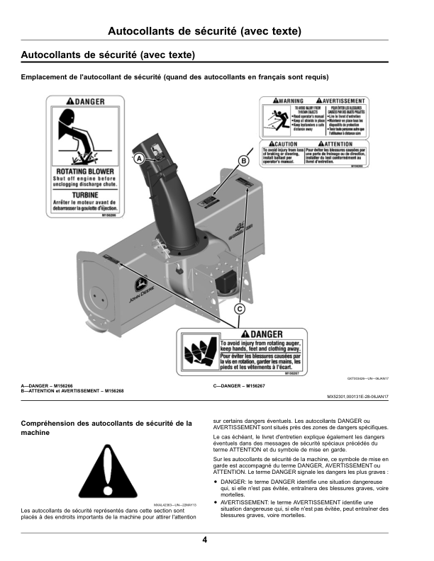John Deere 44 Inch Snowblower for D105, D110, D125, D130, D140, D155, D160, D170, S240, E100, E110, E120, E130, E140, E150, E160, E170, E180 Model Tractors (North American) Operator's Manual (OMUC13236) - Image 2